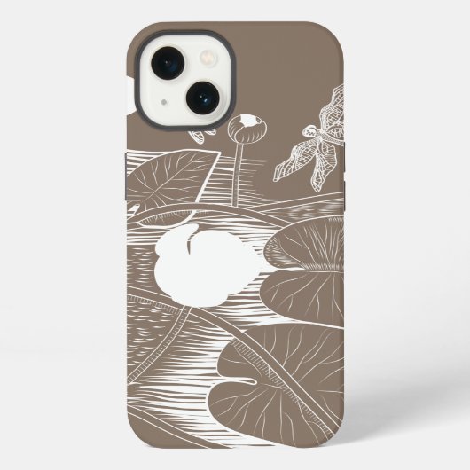 睡蓮版木、銅版、版画 iPhoneケース (裏面)