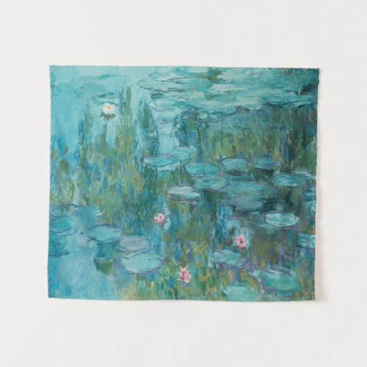 睡蓮、クロード・モネの油絵 タペストリー (正面(横))