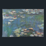 睡蓮、クロード・モネ絵画の多くの一つ キッチンタオル<br><div class="desc">1840フランスの年11月14日–1926年12月5日)は印象派の創始者であ絵画り、自然以前の思想の中で最も一貫した多作な修行者であっ表現て、特にプレインエアの風景に適用された作品であ絵画る74は、パリサロンの代替としてモネとその仲間によってマウントされた独立した展覧会の最初の。モネは田舎を記録するという野心を抱フランスのき、光の変化や季節の移り変わりを捉えるために絵画、同じシーンの手法を何度も採用した。1883年からモネはジヴェルニーに住み、そこで家や財産を購入し、彼の知られている作品の主題となるユリの池を含む広大な造園プロジェクトを始め最高のた。1899年に絵画は睡蓮を始め、橋を中心とした縦向きの絵画を始め、その後20年の生涯を通して彼を取り囲む大規模な絵画を続けた。</div>