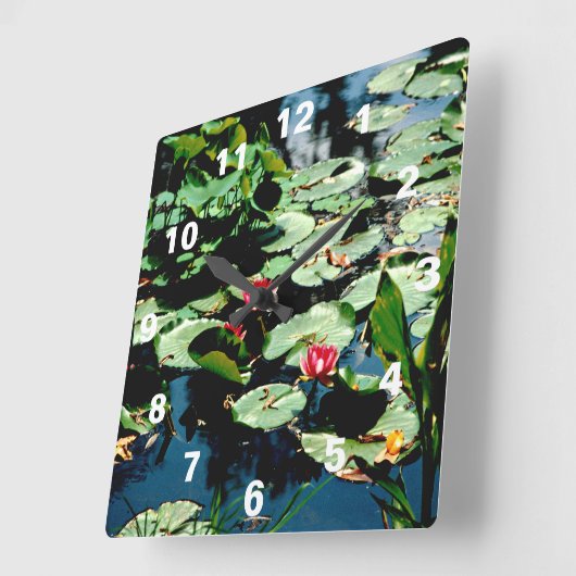 睡蓮 スクエア壁時計 (傾斜)