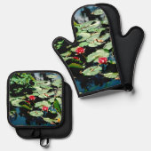 睡蓮 鍋つかみ&鍋敷きセット (正面/裏面)