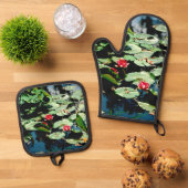 睡蓮 鍋つかみ&鍋敷きセット (トップダウン)