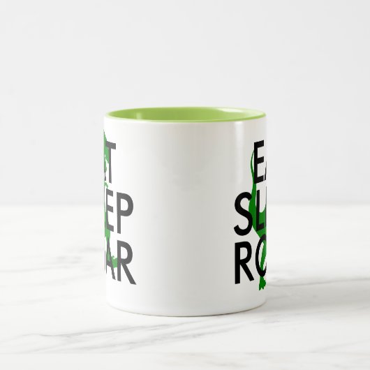 睡食べ眠時の轟音 |かわいいことわざキッズマグ ツートーンマグカップ (中央)