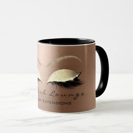 睫毛伸張美しいスタジオスキニーアイグリッター マグカップ (正面右)