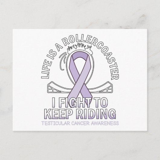 睾丸がん認識度淡紫色リボン ポストカード (正面)
