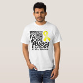 睾丸癌の希望の強さの勝利 Tシャツ (正面フル)