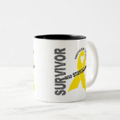 睾丸癌の生存者 ツートーンマグカップ (正面右)