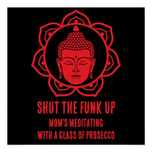 瞑想おもしろいシンボルや象徴 ポスター (正面)