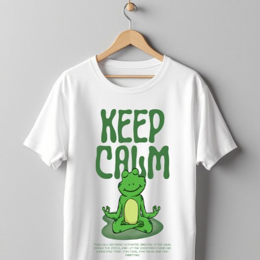 瞑想するカエル 穏やかな禅モード Tシャツ