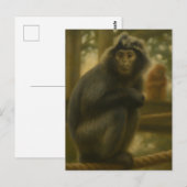 瞑想するサル - 静かな野生動物アート ポストカード (正面/裏面)