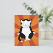 瞑想するテックスデニャン 猫のポストカード ポストカード (スタンド正面)