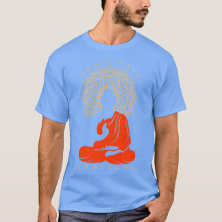 瞑想するブッダ瞑想ガール Tシャツ