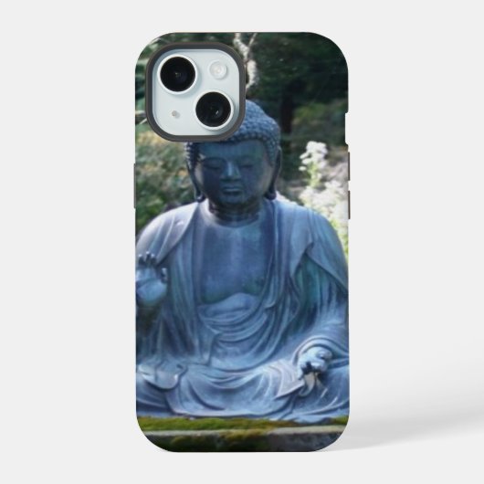 瞑想する仏像 iPhone 15ケース (裏面)