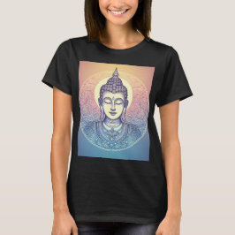 瞑想する仏陀の曼荼羅アートTシャツ - ゼンな精神 Tシャツ