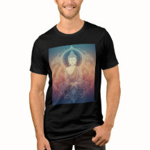 瞑想する仏陀の曼荼羅Tシャツ - スピリチュアル