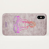 瞑想する女性のカスタムネーム Case-Mate iPhoneケース (裏面(横))