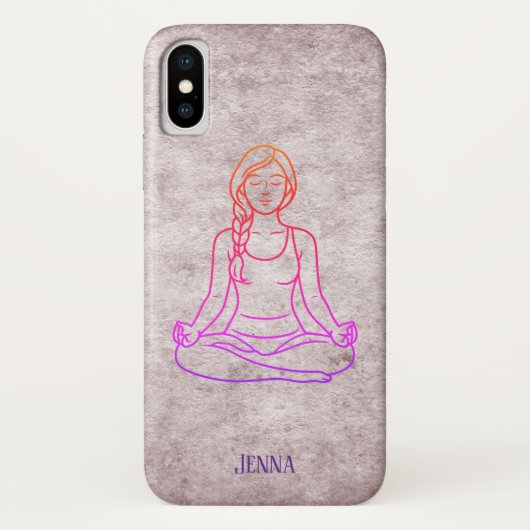 瞑想する女性のカスタムネーム Case-Mate iPhoneケース (裏面)