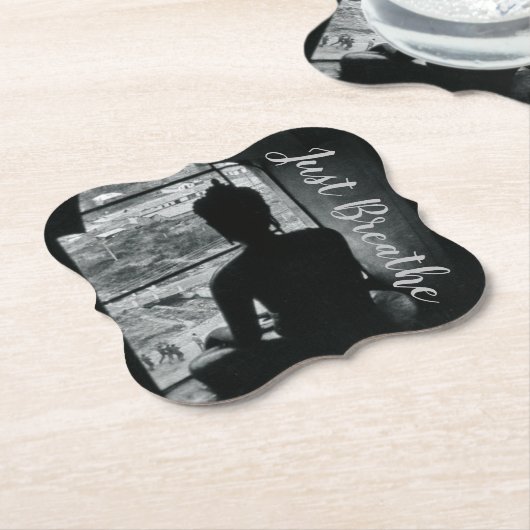 瞑想だけでヨガを吸う ペーパーコースター (アングル)