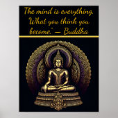瞑想で金ゴールド仏を静める ポスター (正面)
