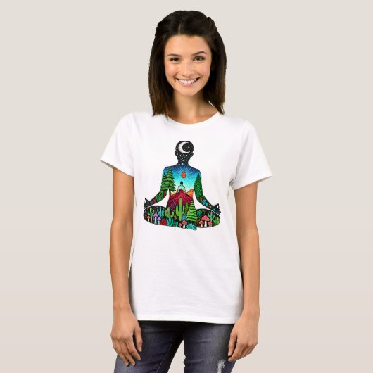 瞑想とヨガ Tシャツ (正面フル)