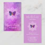 **瞑想にふけるヨガ曼荼羅蝶 名刺 (正面/裏面)