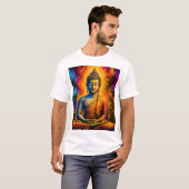 瞑想に耽るガウタマ・ブッダ Tシャツ (正面フル)