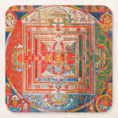 瞑想のためのマンダラ宇宙図 スクエアペーパーコースター (正面)