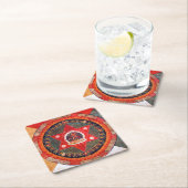 瞑想のためのマンダラ宇宙図 スクエアペーパーコースター (インサイチュ)