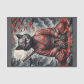 瞑想のカタナとサムライヴァンパイア猫 薄葉紙 (正面)