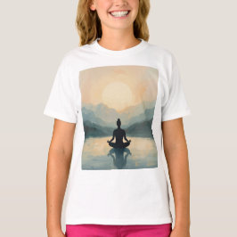 瞑想のシルエット | ウェルネス ヨガ マインドフルネス Tシャツ