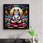 瞑想のステンドグラスカラフル効果猫 キャンバスプリント<br><div class="desc">Extra Large (101.60cm x 101.60cm)キャンバスのプリントアート瞑想への情熱と猫のテーマを組み合わせ、このデザインを使って人々の家にたくさんの色を持たせたいと思った。私は本当に大好きで、それを見ると自分のハートに当たる。</div>