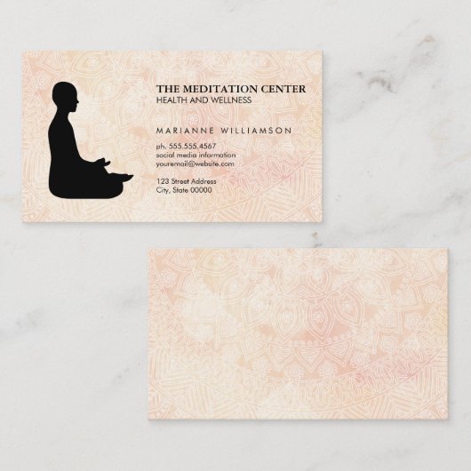 瞑想の健康と健康トライバルパターン 名刺 (正面/裏面)
