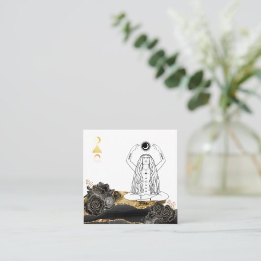 *～*瞑想の月ルナバラボホ女神ヨガ スクエア名刺 (スタンド正面)