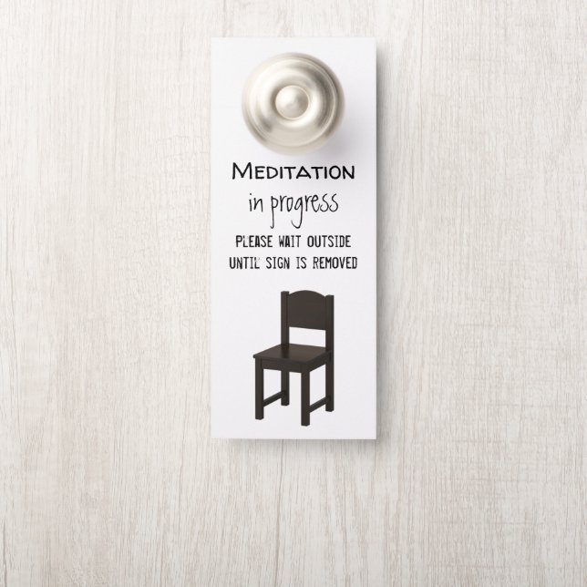 瞑想の進行中のドアハンガー ドアノブサイン (ノブ)
