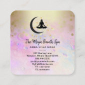 *～*瞑想の金ゴールド女性Moon Yoga Mindfliness -  スクエア名刺 (裏面)