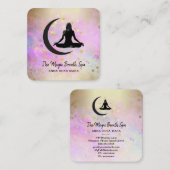 *～*瞑想の金ゴールド女性Moon Yoga Mindfliness -  スクエア名刺 (正面/裏面)