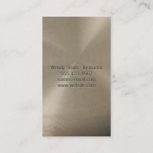 瞑想アイコン | メタリック背景 名刺 (裏面)