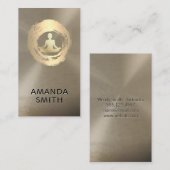 瞑想アイコン | メタリック背景 名刺 (正面/裏面)