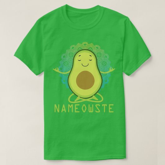 瞑想アボカおもしろいド Tシャツ (デザイン正面)