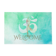 瞑想インストラクターヨガポーズオムシンボルウェルカム