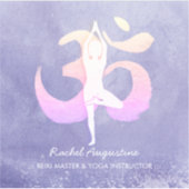 瞑想インストラクターヨガポーズOMサインバーペリ シール (正面)