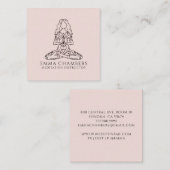 瞑想インストラクターロータスポーズピンク スクエア名刺 (正面/裏面)