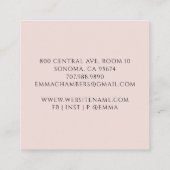 瞑想インストラクターロータスポーズピンク スクエア名刺 (裏面)