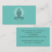 瞑想インストラクターロータスポーズマンダラグリーン 名刺 (正面/裏面)