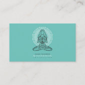 瞑想インストラクターロータスポーズマンダラグリーン 名刺 (正面)