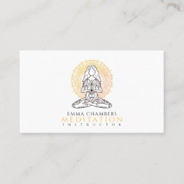 瞑想インストラクターロータスポーズ金ゴールド曼荼羅 名刺