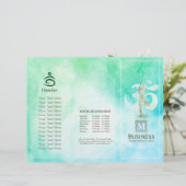 瞑想インストラクター水色ヨガポーズオムサイン (スタンド正面)