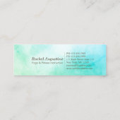 瞑想インストラクター水色ヨガポーズオムサイン スキニー名刺 (裏面)