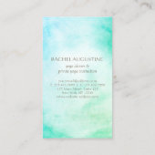 瞑想インストラクター水色ヨガポーズオムサイン 名刺 (裏面)