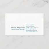 瞑想インストラクター水色ヨガポーズオムサイン 名刺 (裏面)